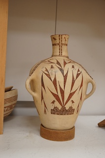 A West African pottery vase, various bowls and carvings. Conditon - fair to good